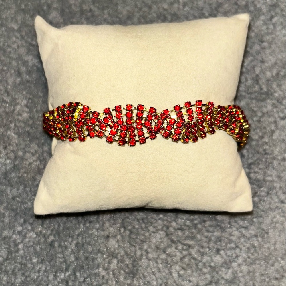 Elegant Red Rhinestones Bracelet